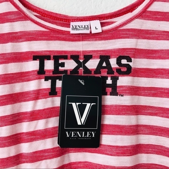 New! Texas Tech University Red White Stripes College Team Spirit Jersey Tank Top - Picture 4 of 9